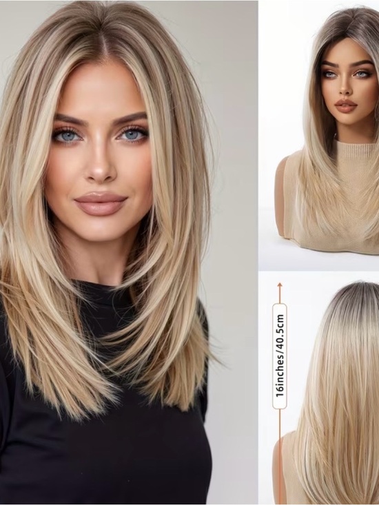 Other - Blonde/ Golden gradient Layered Synthetic Women's Wig